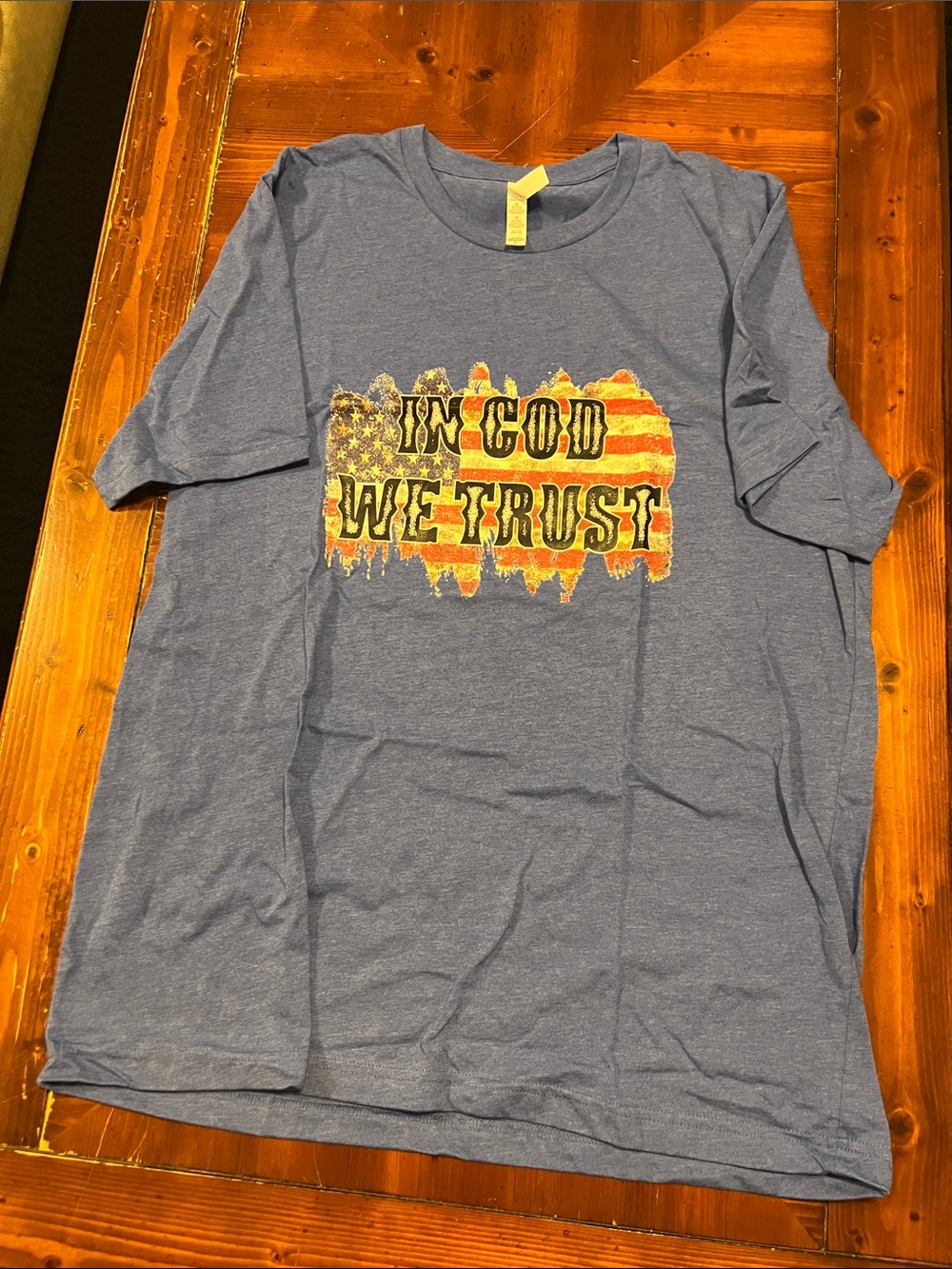 Kids Blue 'In God We Trust' Graphic Tee